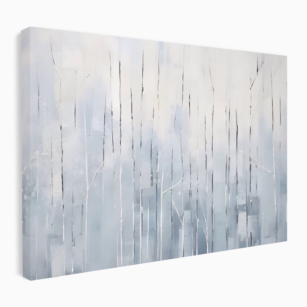 Tablou Canvas Premium LuxCanva® A1617, Vis De Iarna , Room, Copaci, Fulgi De Zapada, Abstract, Decorativ, Dormitor, Culori Vibrante