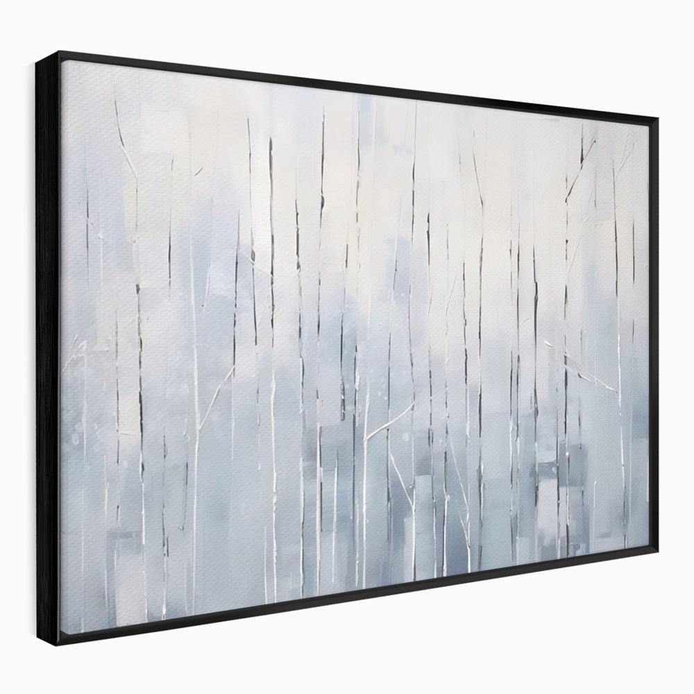 Tablou Canvas Premium LuxCanva® A1617, Vis De Iarna , Room, Copaci, Fulgi De Zapada, Abstract, Decorativ, Dormitor, Culori Vibrante