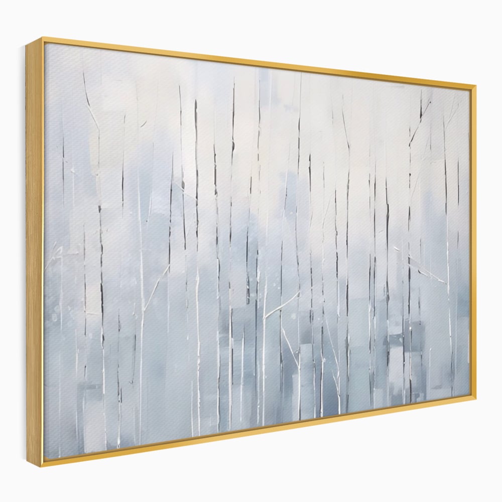Tablou Canvas Premium LuxCanva® A1617, Vis De Iarna , Room, Copaci, Fulgi De Zapada, Abstract, Decorativ, Dormitor, Culori Vibrante