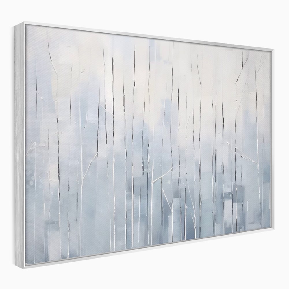 Tablou Canvas Premium LuxCanva® A1617, Vis De Iarna , Room, Copaci, Fulgi De Zapada, Abstract, Decorativ, Dormitor, Culori Vibrante
