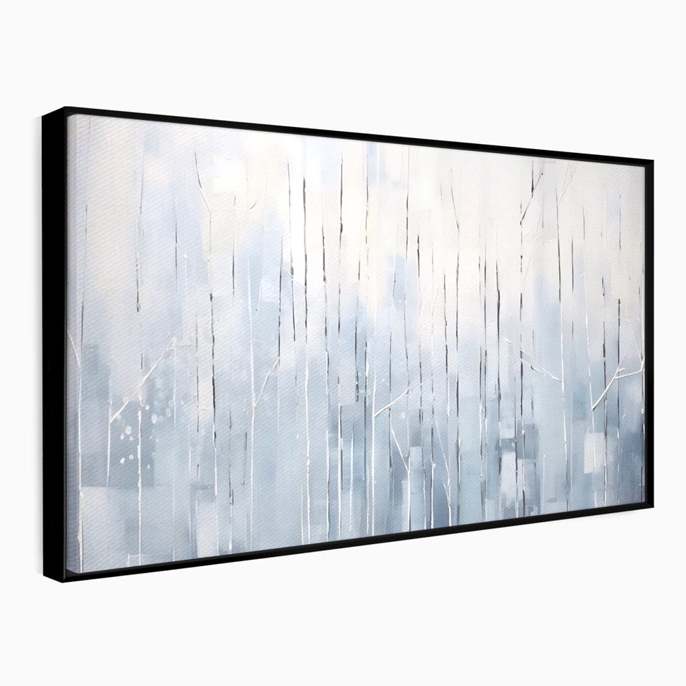 Tablou Canvas Premium LuxCanva® A1617, Vis De Iarna , Room, Copaci, Fulgi De Zapada, Abstract, Decorativ, Dormitor, Culori Vibrante