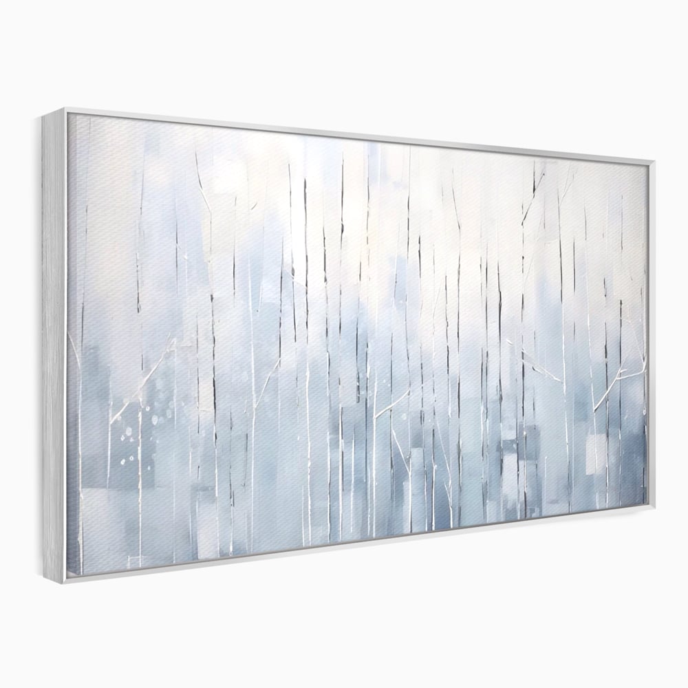 Tablou Canvas Premium LuxCanva® A1617, Vis De Iarna , Room, Copaci, Fulgi De Zapada, Abstract, Decorativ, Dormitor, Culori Vibrante