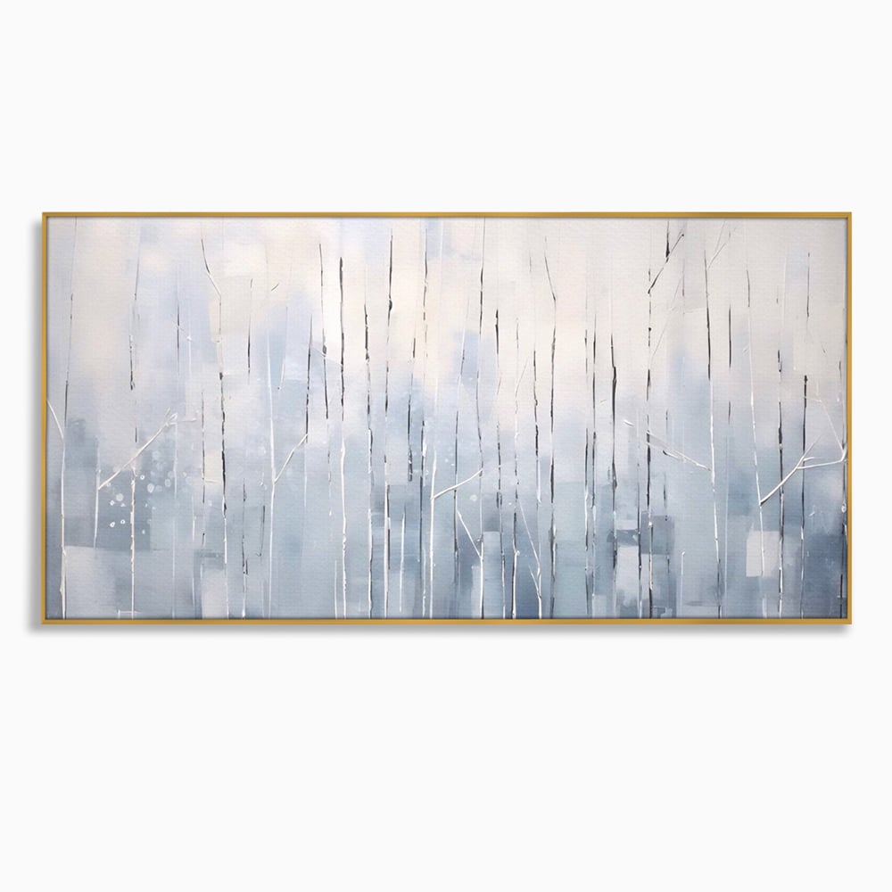Tablou Canvas Premium LuxCanva® A1617, Vis De Iarna , Room, Copaci, Fulgi De Zapada, Abstract, Decorativ, Dormitor, Culori Vibrante