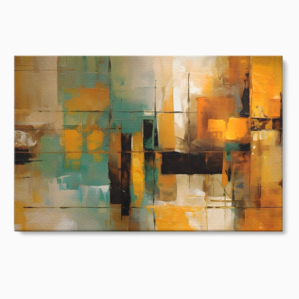 Tablou Canvas Premium LuxCanva® A1618, Ilustrare Abstracta , Room, Portocaliu, Linii, Pensulat, Decorativ, Dormitor, Culori Vibrante