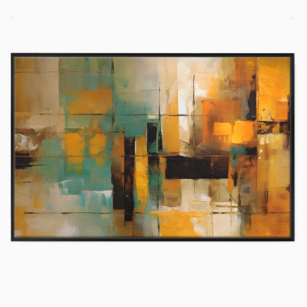 Tablou Canvas Premium LuxCanva® A1618, Ilustrare Abstracta , Room, Portocaliu, Linii, Pensulat, Decorativ, Dormitor, Culori Vibrante