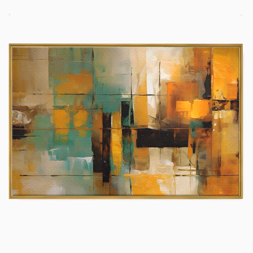 Tablou Canvas Premium LuxCanva® A1618, Ilustrare Abstracta , Room, Portocaliu, Linii, Pensulat, Decorativ, Dormitor, Culori Vibrante