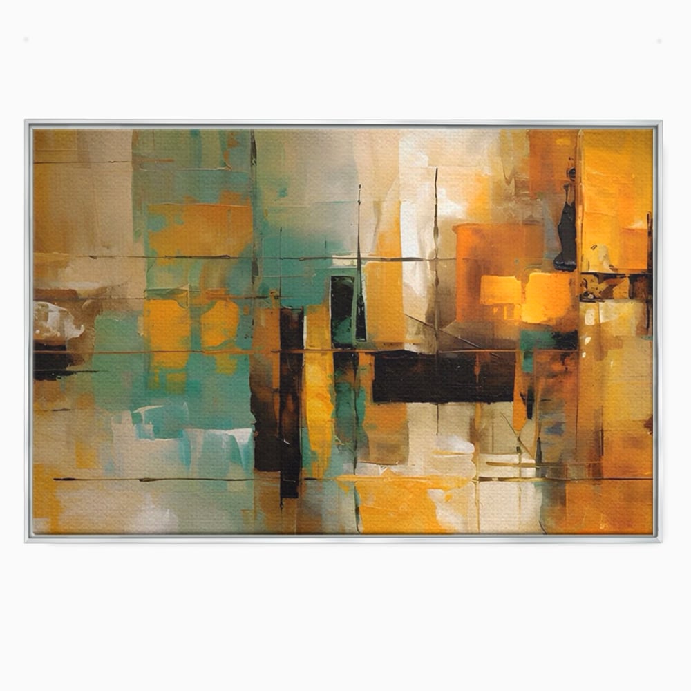Tablou Canvas Premium LuxCanva® A1618, Ilustrare Abstracta , Room, Portocaliu, Linii, Pensulat, Decorativ, Dormitor, Culori Vibrante