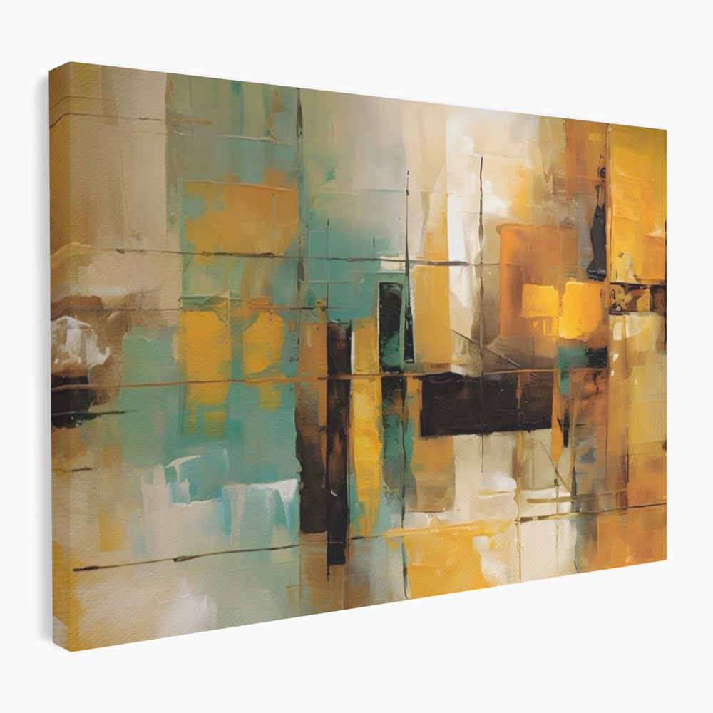 Tablou Canvas Premium LuxCanva® A1618, Ilustrare Abstracta , Room, Portocaliu, Linii, Pensulat, Decorativ, Dormitor, Culori Vibrante