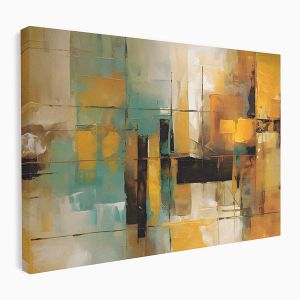 Tablou Canvas Premium LuxCanva® A1618, Ilustrare Abstracta , Room, Portocaliu, Linii, Pensulat, Decorativ, Dormitor, Culori Vibrante
