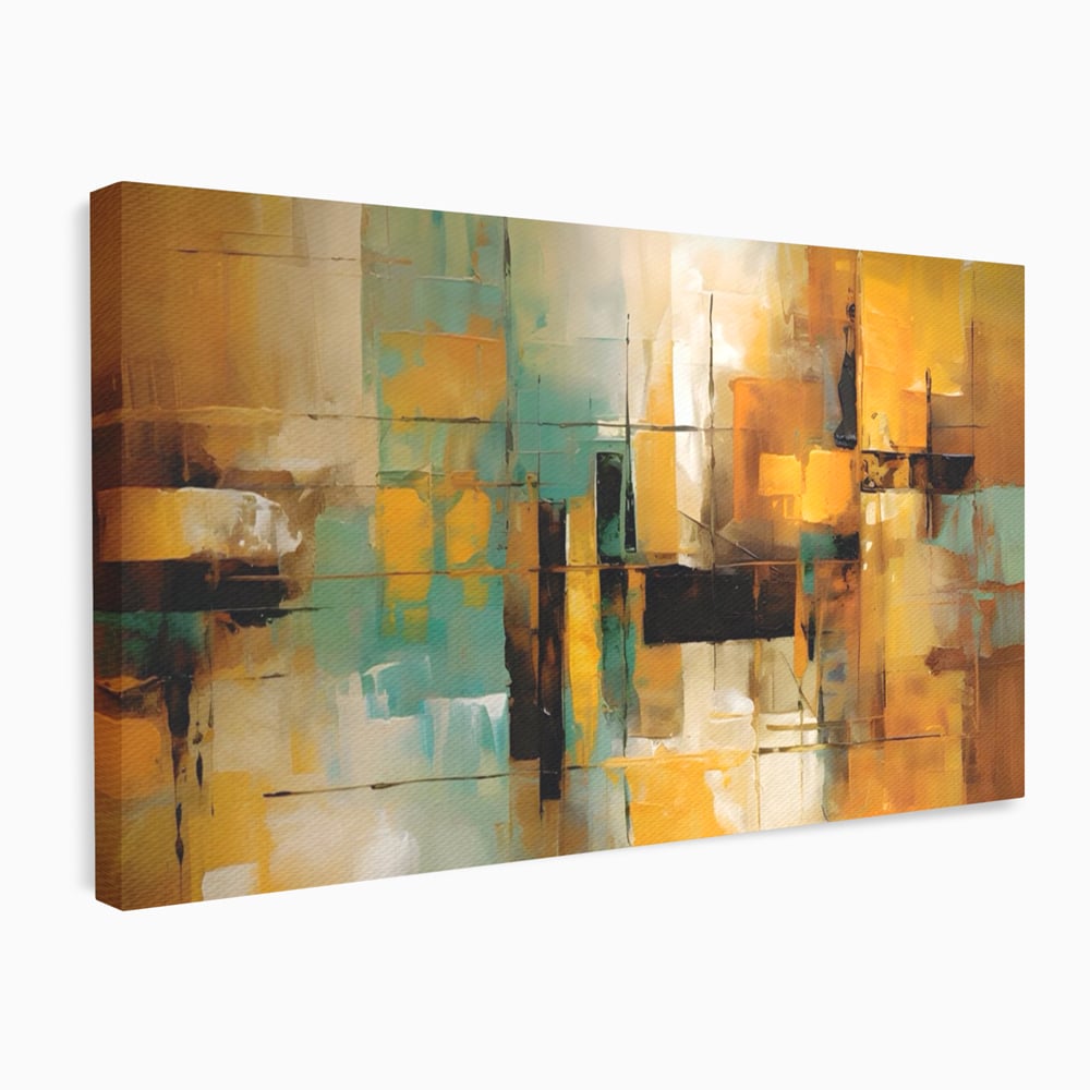Tablou Canvas Premium LuxCanva® A1618, Ilustrare Abstracta , Room, Portocaliu, Linii, Pensulat, Decorativ, Dormitor, Culori Vibrante