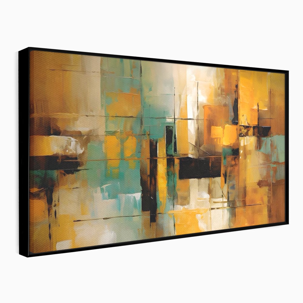 Tablou Canvas Premium LuxCanva® A1618, Ilustrare Abstracta , Room, Portocaliu, Linii, Pensulat, Decorativ, Dormitor, Culori Vibrante