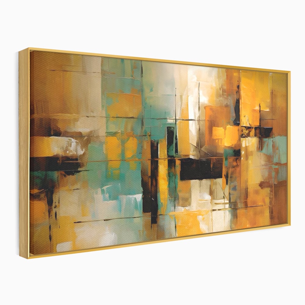 Tablou Canvas Premium LuxCanva® A1618, Ilustrare Abstracta , Room, Portocaliu, Linii, Pensulat, Decorativ, Dormitor, Culori Vibrante