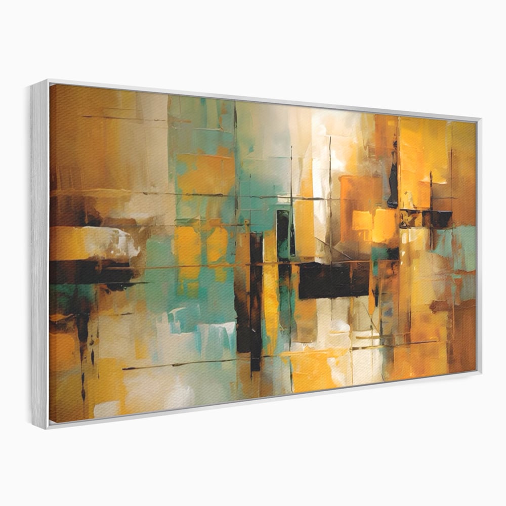 Tablou Canvas Premium LuxCanva® A1618, Ilustrare Abstracta , Room, Portocaliu, Linii, Pensulat, Decorativ, Dormitor, Culori Vibrante