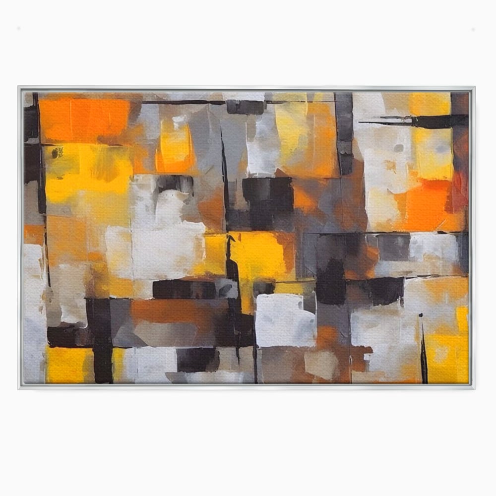Tablou Canvas Premium LuxCanva® A1619, Orange, Yellow Abstract , Living, Patrate, Colorat, Decorativ, Dormitor, Culori Vibrante