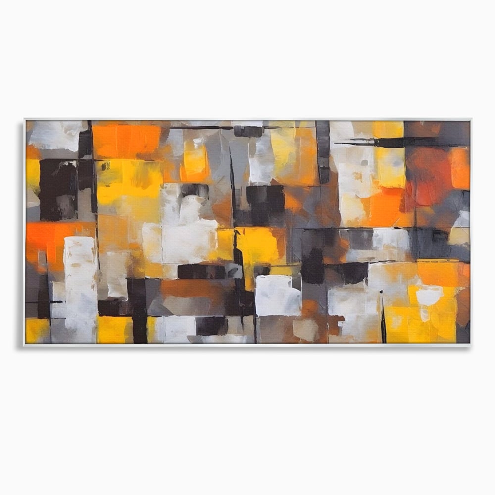 Tablou Canvas Premium LuxCanva® A1619, Orange, Yellow Abstract , Living, Patrate, Colorat, Decorativ, Dormitor, Culori Vibrante