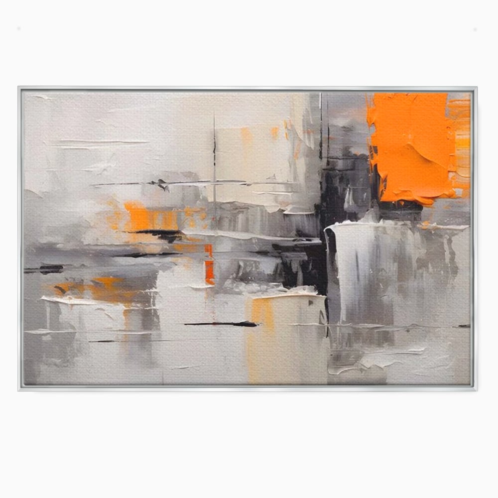 Tablou Canvas Premium LuxCanva® A1620, Color Gray And Orange , Living, Cromatic, Compozitie, Decorativ, Dormitor, Culori Vibrante