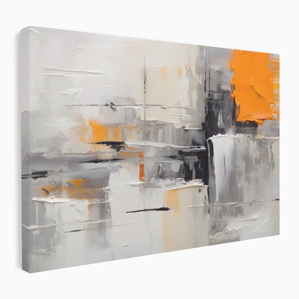 Tablou Canvas Premium LuxCanva® A1620, Color Gray And Orange , Living, Cromatic, Compozitie, Decorativ, Dormitor, Culori Vibrante