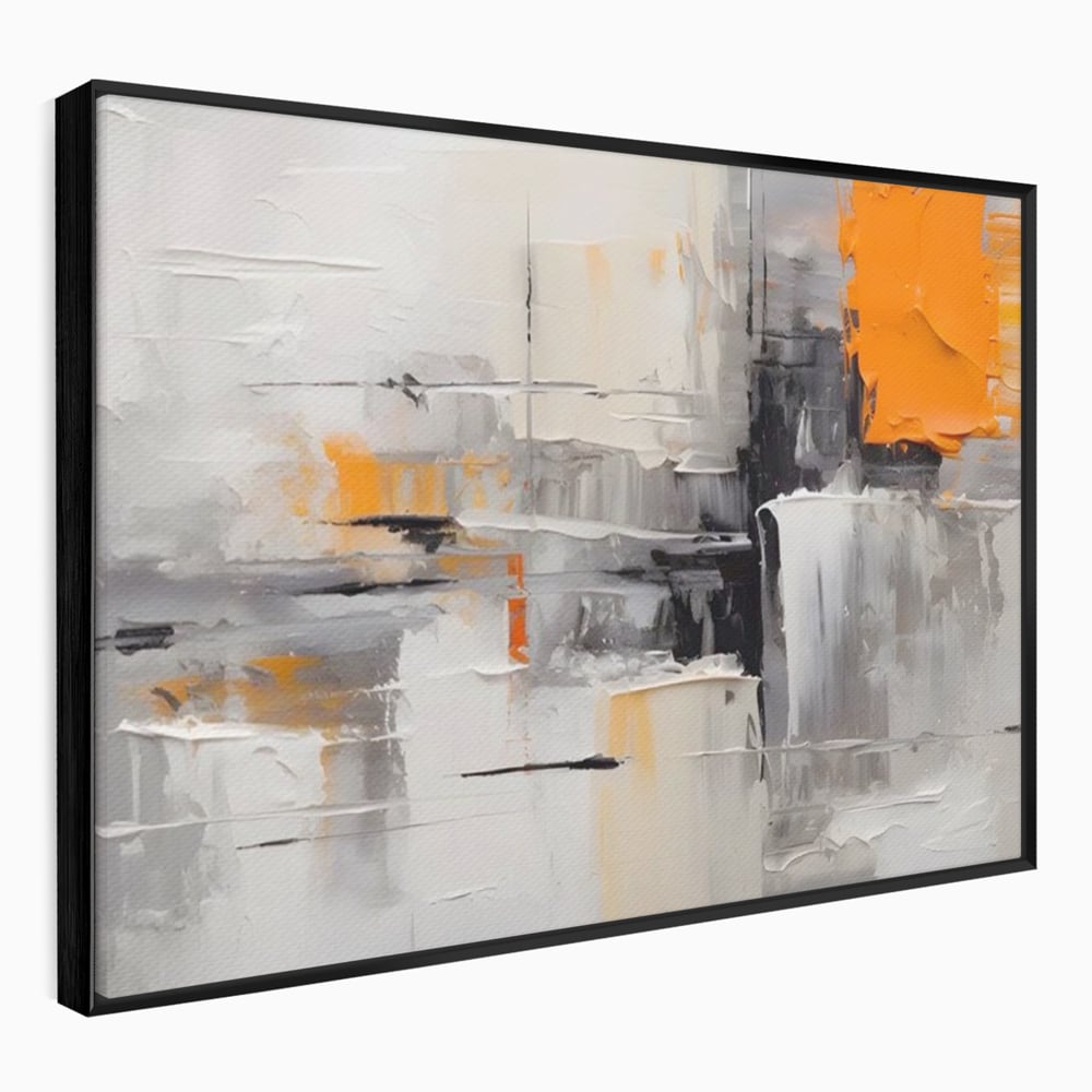 Tablou Canvas Premium LuxCanva® A1620, Color Gray And Orange , Living, Cromatic, Compozitie, Decorativ, Dormitor, Culori Vibrante