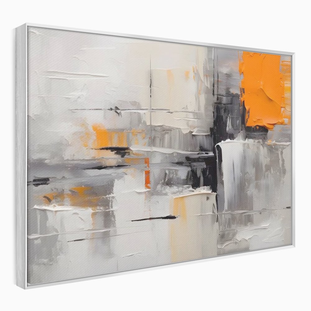 Tablou Canvas Premium LuxCanva® A1620, Color Gray And Orange , Living, Cromatic, Compozitie, Decorativ, Dormitor, Culori Vibrante
