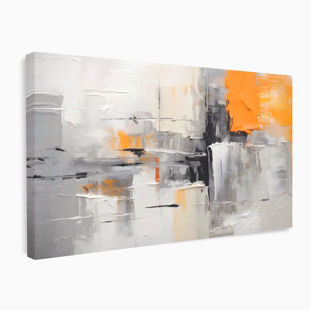 Tablou Canvas Premium LuxCanva® A1620, Color Gray And Orange , Living, Cromatic, Compozitie, Decorativ, Dormitor, Culori Vibrante
