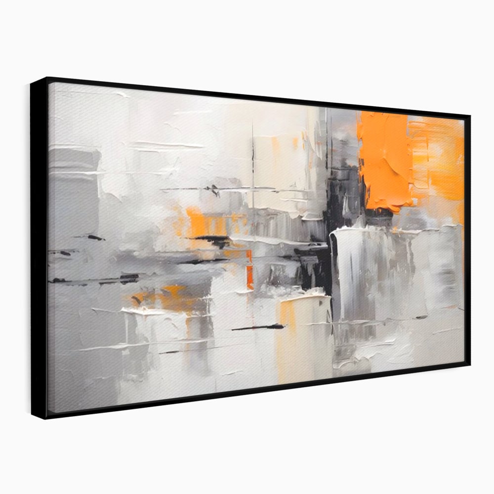 Tablou Canvas Premium LuxCanva® A1620, Color Gray And Orange , Living, Cromatic, Compozitie, Decorativ, Dormitor, Culori Vibrante
