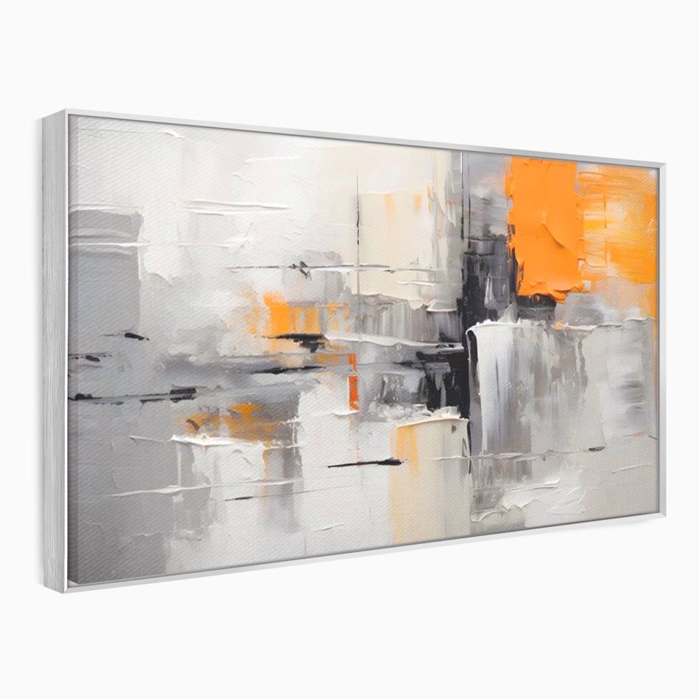 Tablou Canvas Premium LuxCanva® A1620, Color Gray And Orange , Living, Cromatic, Compozitie, Decorativ, Dormitor, Culori Vibrante