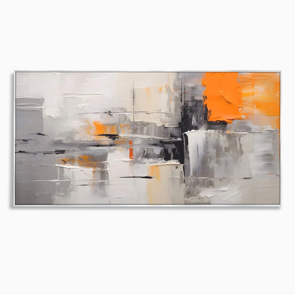 Tablou Canvas Premium LuxCanva® A1620, Color Gray And Orange , Living, Cromatic, Compozitie, Decorativ, Dormitor, Culori Vibrante