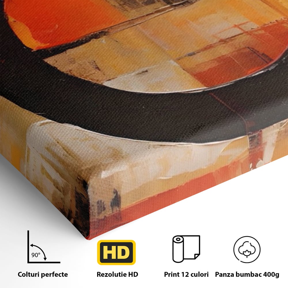 Leinwandbilder Premium LuxCanva® A1621, Abstrakte Realität, Wohnen, Chromatisch, Rot, Kreis, Dekorativ, Schlafzimmer, Lebendige Farben