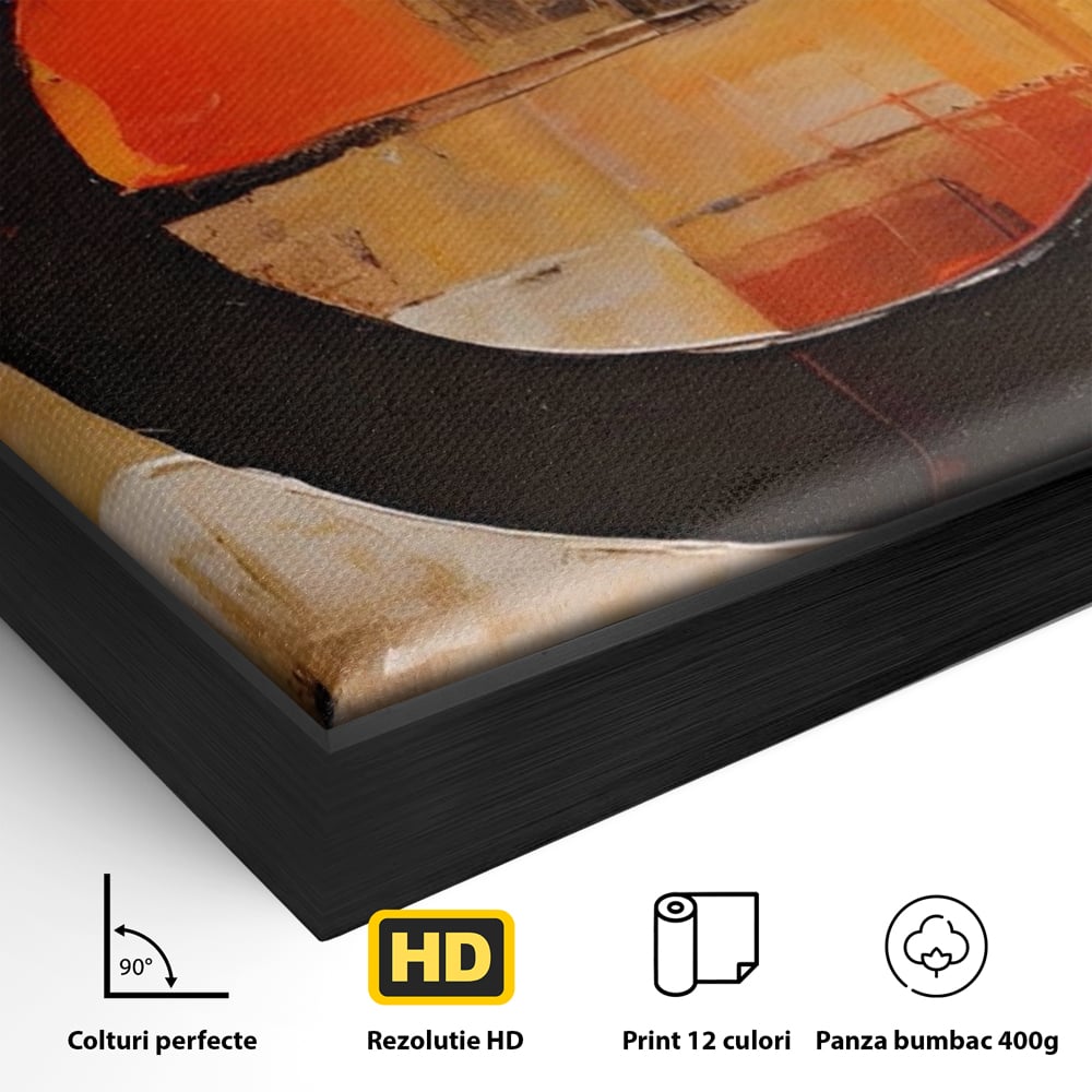Leinwandbilder Premium LuxCanva® A1621, Abstrakte Realität, Wohnen, Chromatisch, Rot, Kreis, Dekorativ, Schlafzimmer, Lebendige Farben