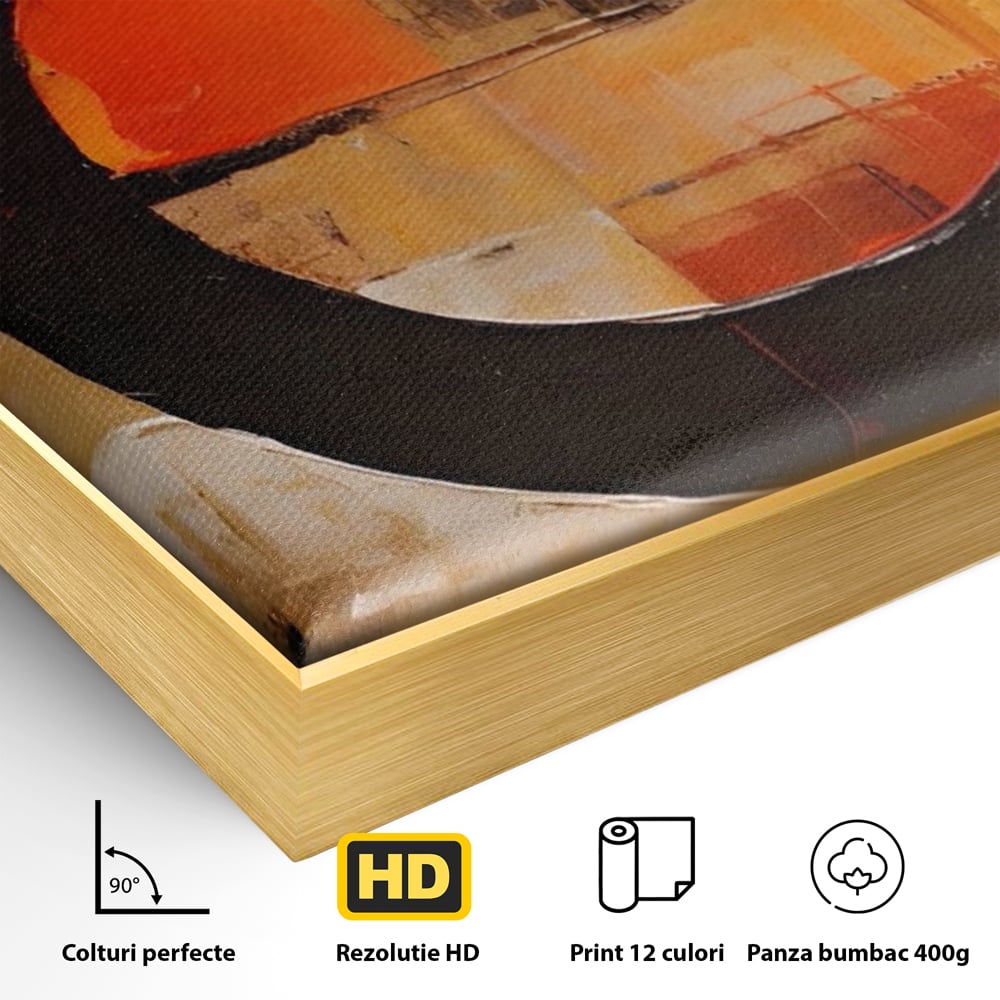 Leinwandbilder Premium LuxCanva® A1621, Abstrakte Realität, Wohnen, Chromatisch, Rot, Kreis, Dekorativ, Schlafzimmer, Lebendige Farben