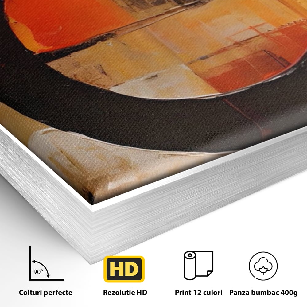 Leinwandbilder Premium LuxCanva® A1621, Abstrakte Realität, Wohnen, Chromatisch, Rot, Kreis, Dekorativ, Schlafzimmer, Lebendige Farben