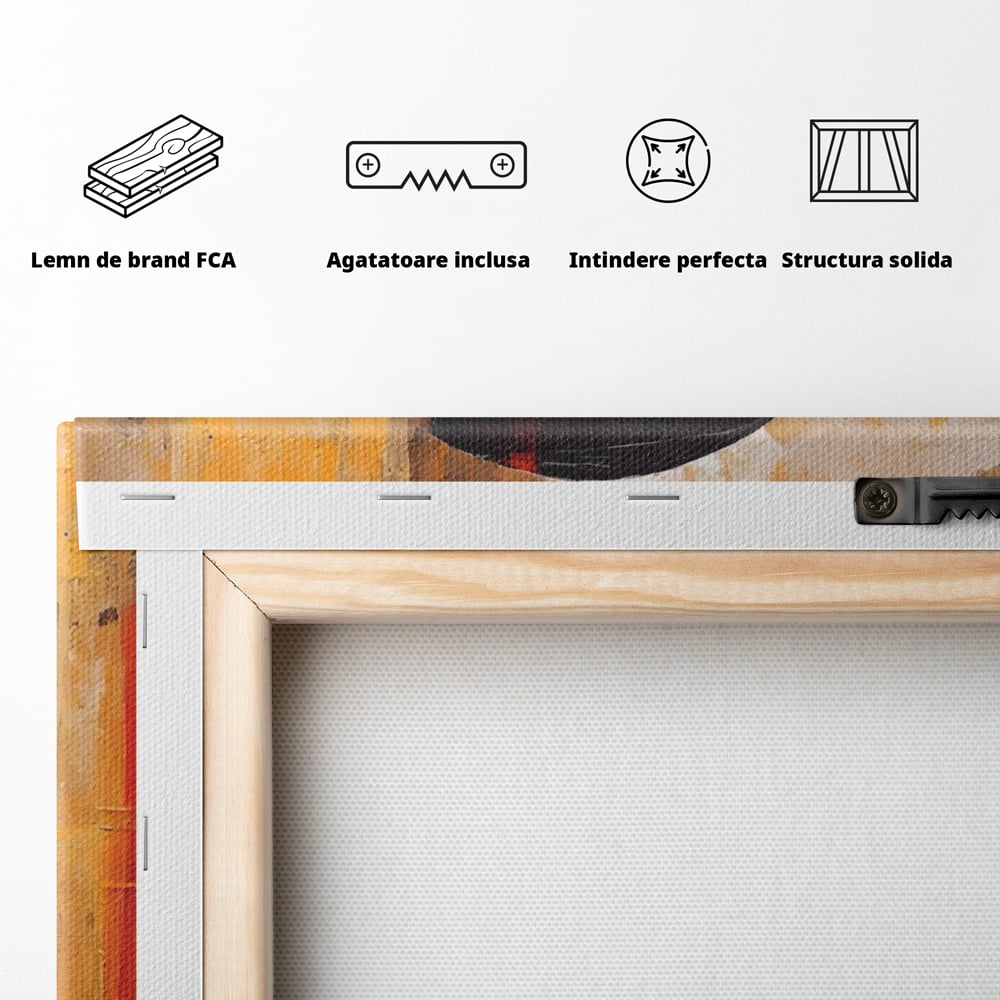 Leinwandbilder Premium LuxCanva® A1621, Abstrakte Realität, Wohnen, Chromatisch, Rot, Kreis, Dekorativ, Schlafzimmer, Lebendige Farben