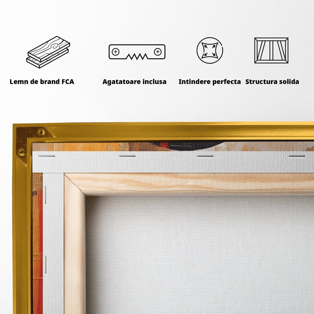 Leinwandbilder Premium LuxCanva® A1621, Abstrakte Realität, Wohnen, Chromatisch, Rot, Kreis, Dekorativ, Schlafzimmer, Lebendige Farben