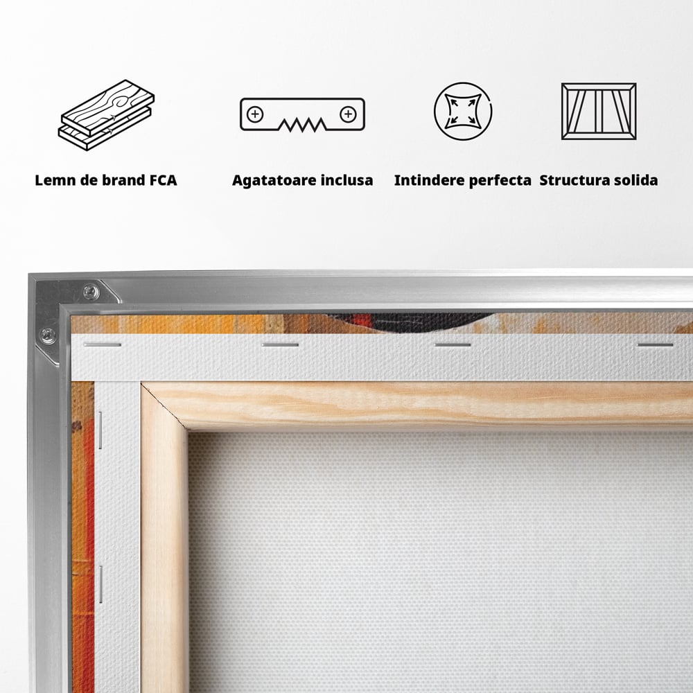 Leinwandbilder Premium LuxCanva® A1621, Abstrakte Realität, Wohnen, Chromatisch, Rot, Kreis, Dekorativ, Schlafzimmer, Lebendige Farben