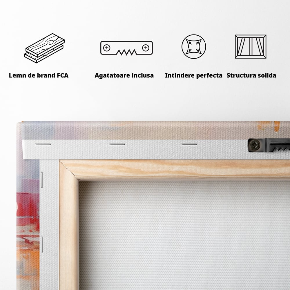 Tablou Canvas Premium LuxCanva® A1622, Cromatica , Living, Abstract, Reflexie De Culori, Decorativ, Dormitor, Culori Vibrante