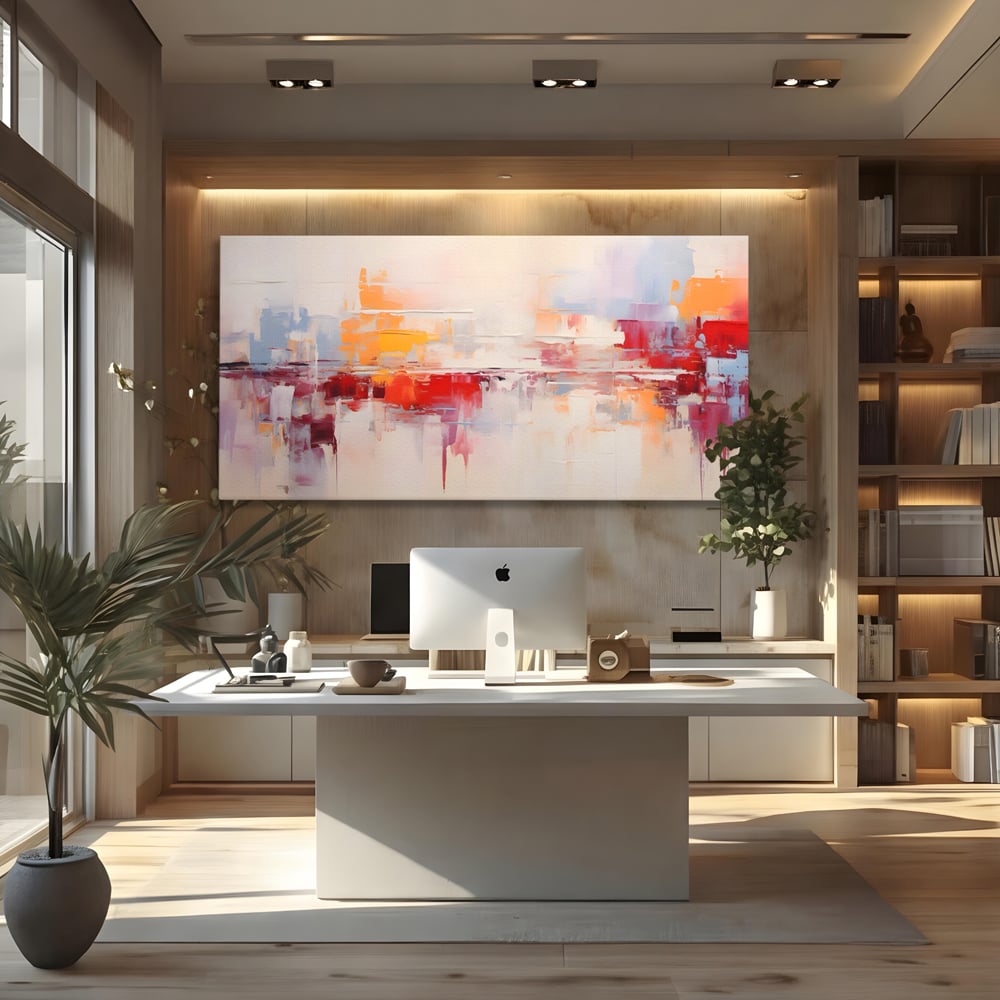 Tablou Canvas Premium LuxCanva® A1622, Cromatica , Living, Abstract, Reflexie De Culori, Decorativ, Dormitor, Culori Vibrante