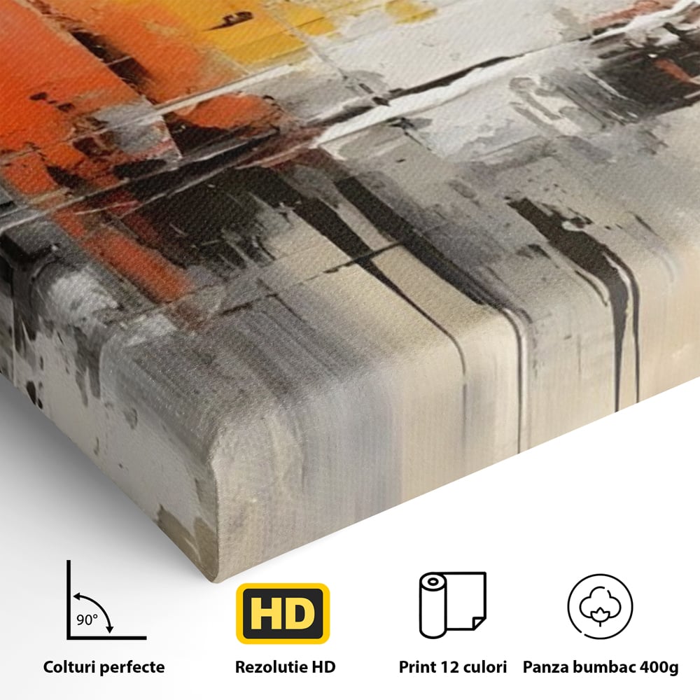 Tablou Canvas Premium LuxCanva® A1623, Imbratisare Abstracta , Living, Decorativ, Cromatic, Compozitie, Dormitor, Culori Vibrante