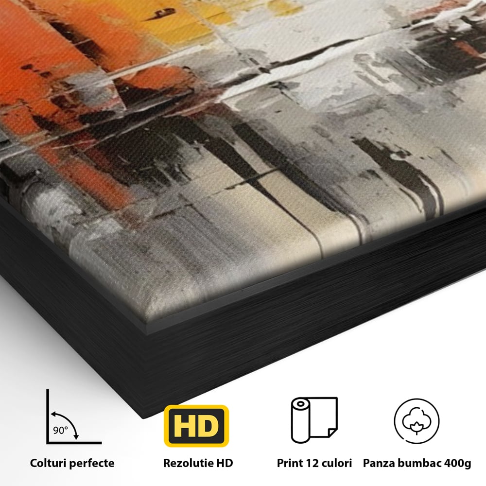 Tablou Canvas Premium LuxCanva® A1623, Imbratisare Abstracta , Living, Decorativ, Cromatic, Compozitie, Dormitor, Culori Vibrante