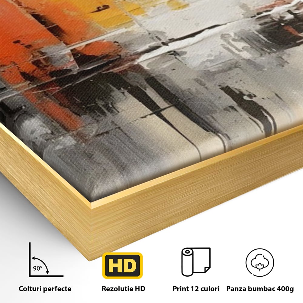 Tablou Canvas Premium LuxCanva® A1623, Imbratisare Abstracta , Living, Decorativ, Cromatic, Compozitie, Dormitor, Culori Vibrante
