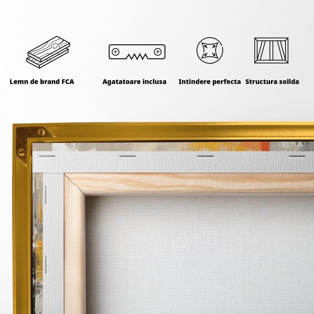 Tablou Canvas Premium LuxCanva® A1623, Imbratisare Abstracta , Living, Decorativ, Cromatic, Compozitie, Dormitor, Culori Vibrante