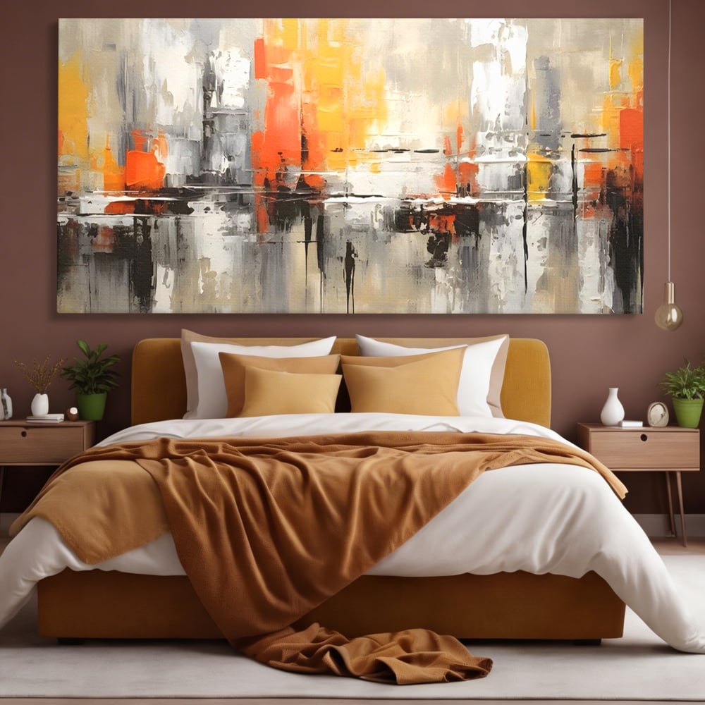Tablou Canvas Premium LuxCanva® A1623, Imbratisare Abstracta , Living, Decorativ, Cromatic, Compozitie, Dormitor, Culori Vibrante