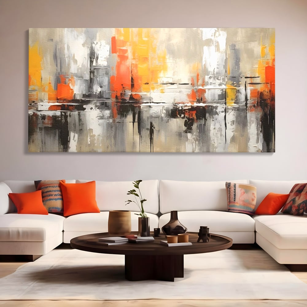 Tablou Canvas Premium LuxCanva® A1623, Imbratisare Abstracta , Living, Decorativ, Cromatic, Compozitie, Dormitor, Culori Vibrante