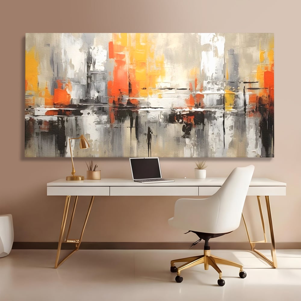 Tablou Canvas Premium LuxCanva® A1623, Imbratisare Abstracta , Living, Decorativ, Cromatic, Compozitie, Dormitor, Culori Vibrante