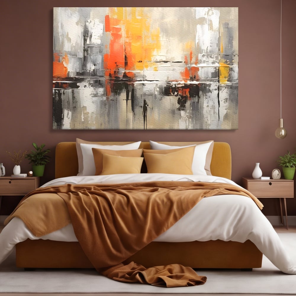 Tablou Canvas Premium LuxCanva® A1623, Imbratisare Abstracta , Living, Decorativ, Cromatic, Compozitie, Dormitor, Culori Vibrante