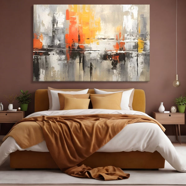 Tablou Canvas Premium LuxCanva® A1623, Imbratisare Abstracta , Living, Decorativ, Cromatic, Compozitie, Dormitor, Culori Vibrante