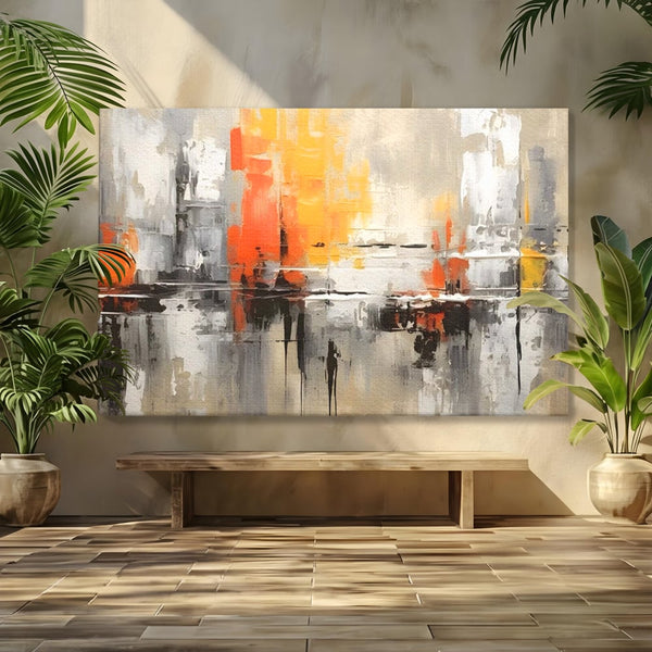 Tablou Canvas Premium LuxCanva® A1623, Imbratisare Abstracta , Living, Decorativ, Cromatic, Compozitie, Dormitor, Culori Vibrante