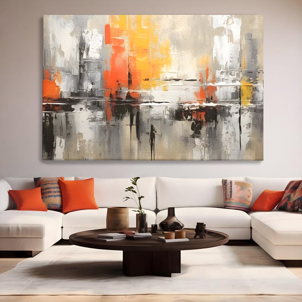 Tablou Canvas Premium LuxCanva® A1623, Imbratisare Abstracta , Living, Decorativ, Cromatic, Compozitie, Dormitor, Culori Vibrante