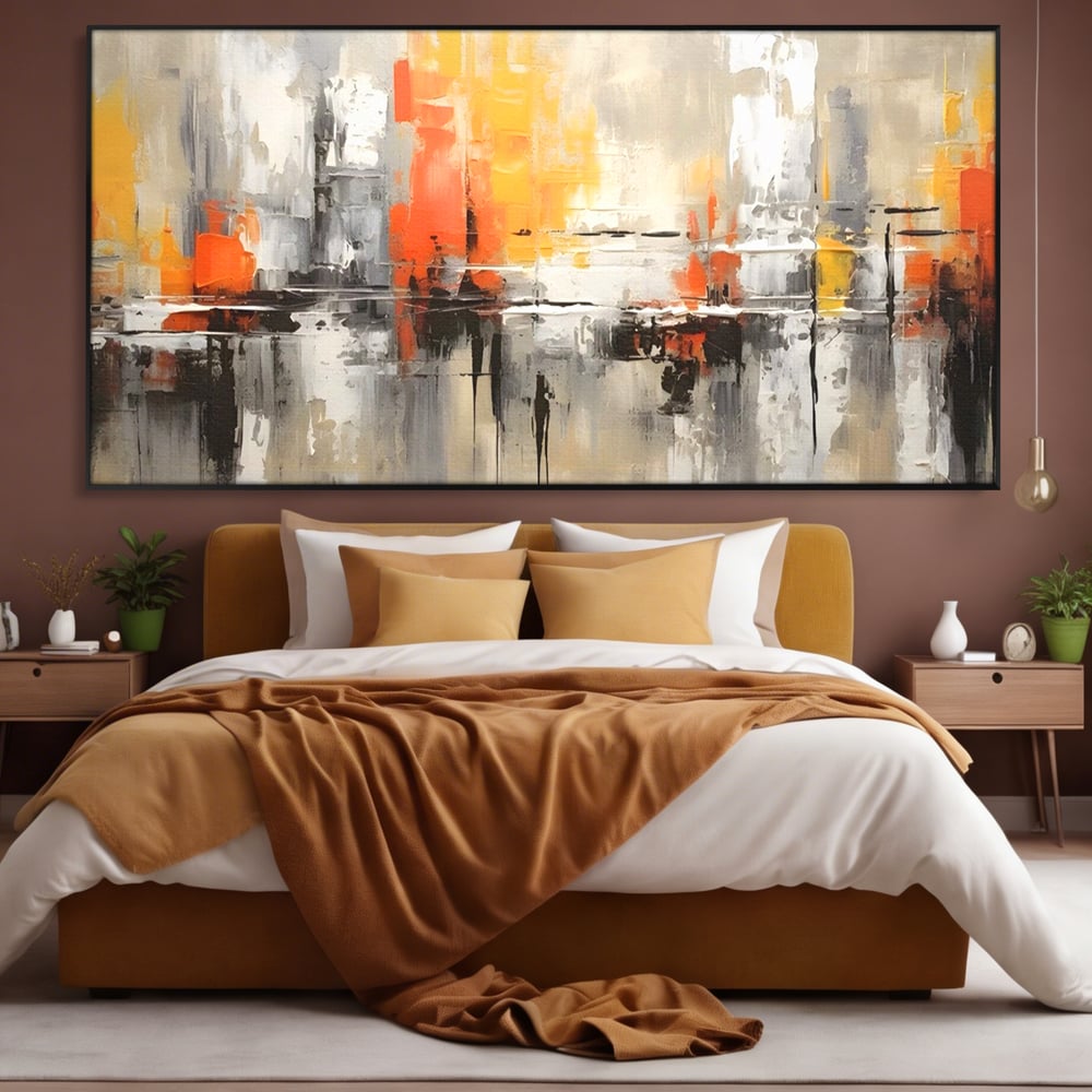 Tablou Canvas Premium LuxCanva® A1623, Imbratisare Abstracta , Living, Decorativ, Cromatic, Compozitie, Dormitor, Culori Vibrante