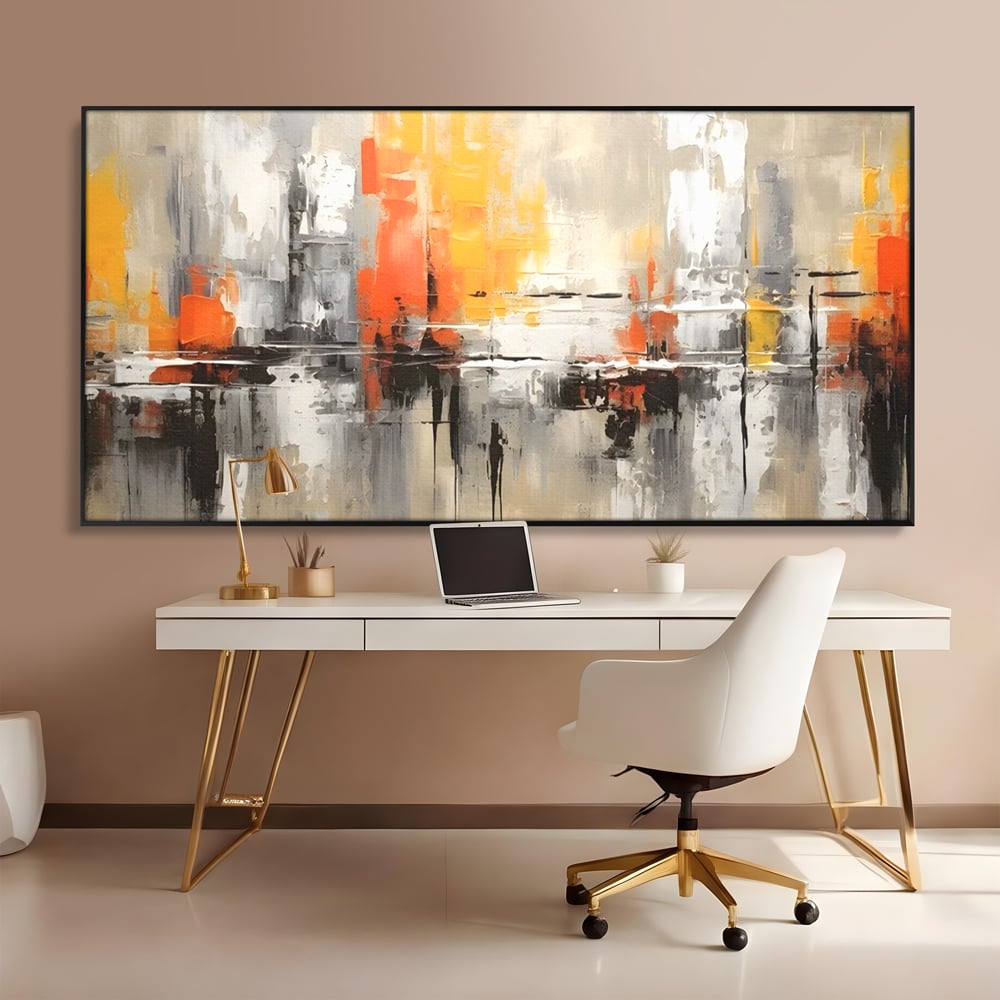 Tablou Canvas Premium LuxCanva® A1623, Imbratisare Abstracta , Living, Decorativ, Cromatic, Compozitie, Dormitor, Culori Vibrante