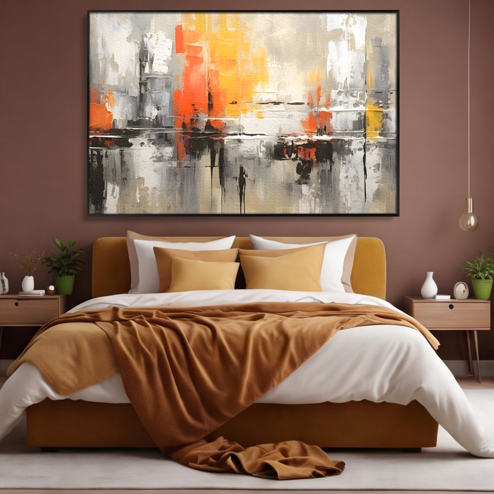 Tablou Canvas Premium LuxCanva® A1623, Imbratisare Abstracta , Living, Decorativ, Cromatic, Compozitie, Dormitor, Culori Vibrante
